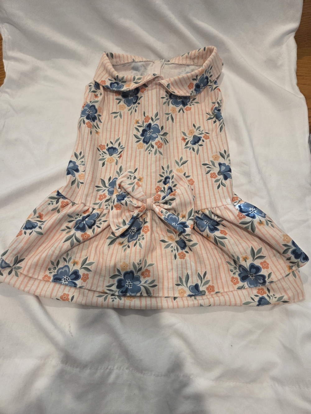 Jessica Simpson Pink and Blue Floral Dog Dress with Bow